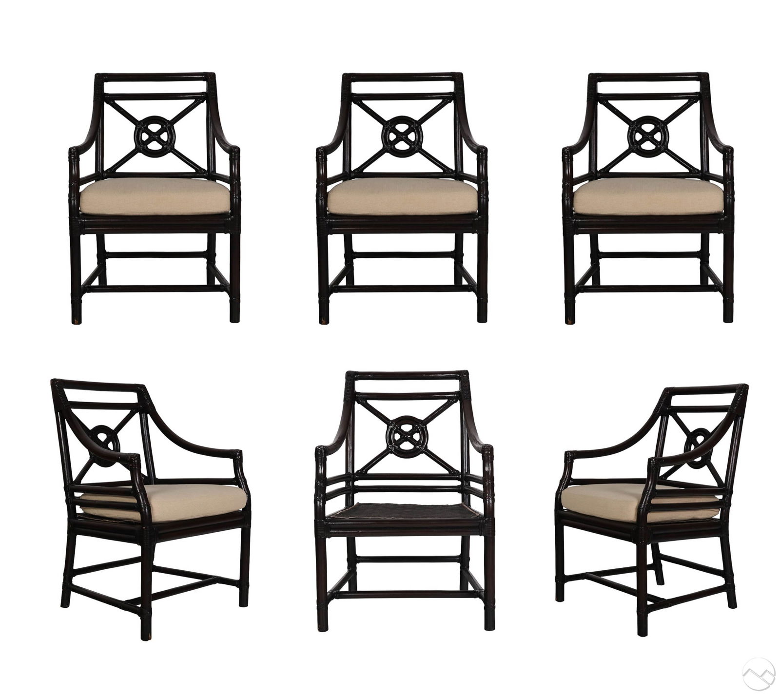 McGuire Style Bamboo Rattan Dining Arm Chairs SET (1 of 12)