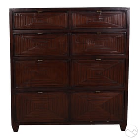 McGuire Dark Bamboo Veneer Six Drawer Dresser
