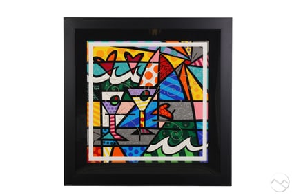 Romero Britto b.1963 Party Time Pop Art Serigraph