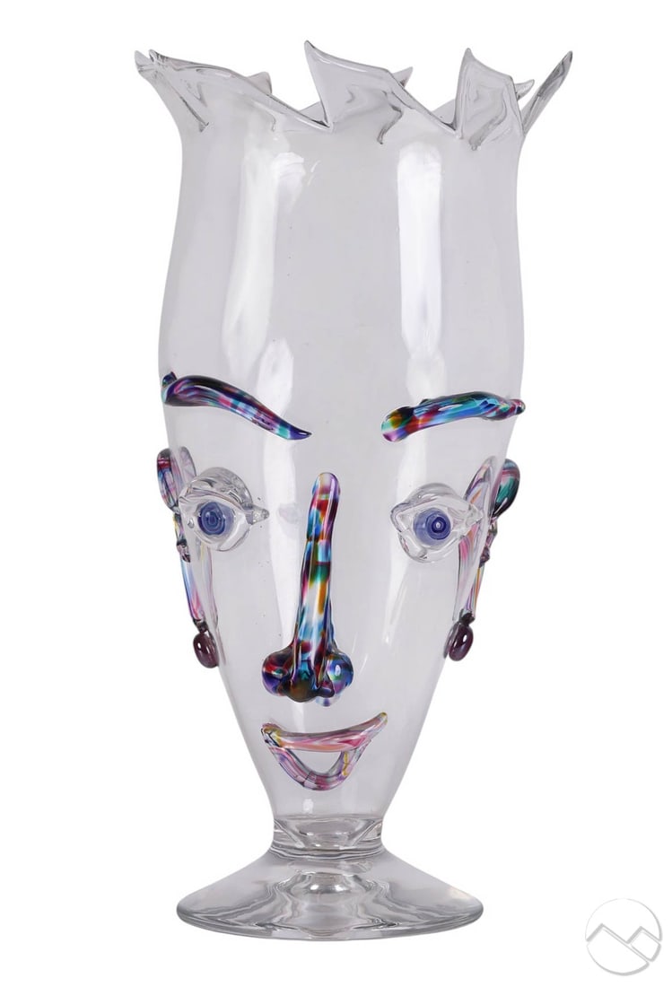 Christopher Belleau b.1960 Art Glass Face 14" Vase (1 of 8)