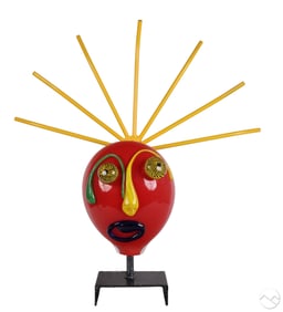 Nick Ruhlman 20C Contemporary Glass Head Sculpture