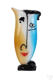 Viz Studio Art Glass Duality Visage Vase Sculpture