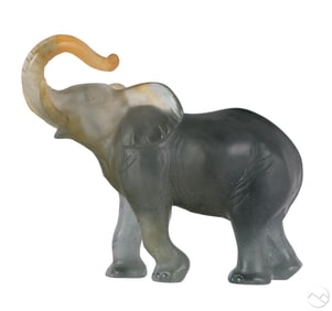 Daum Pate de Verre Elephant Art Glass Sculpture