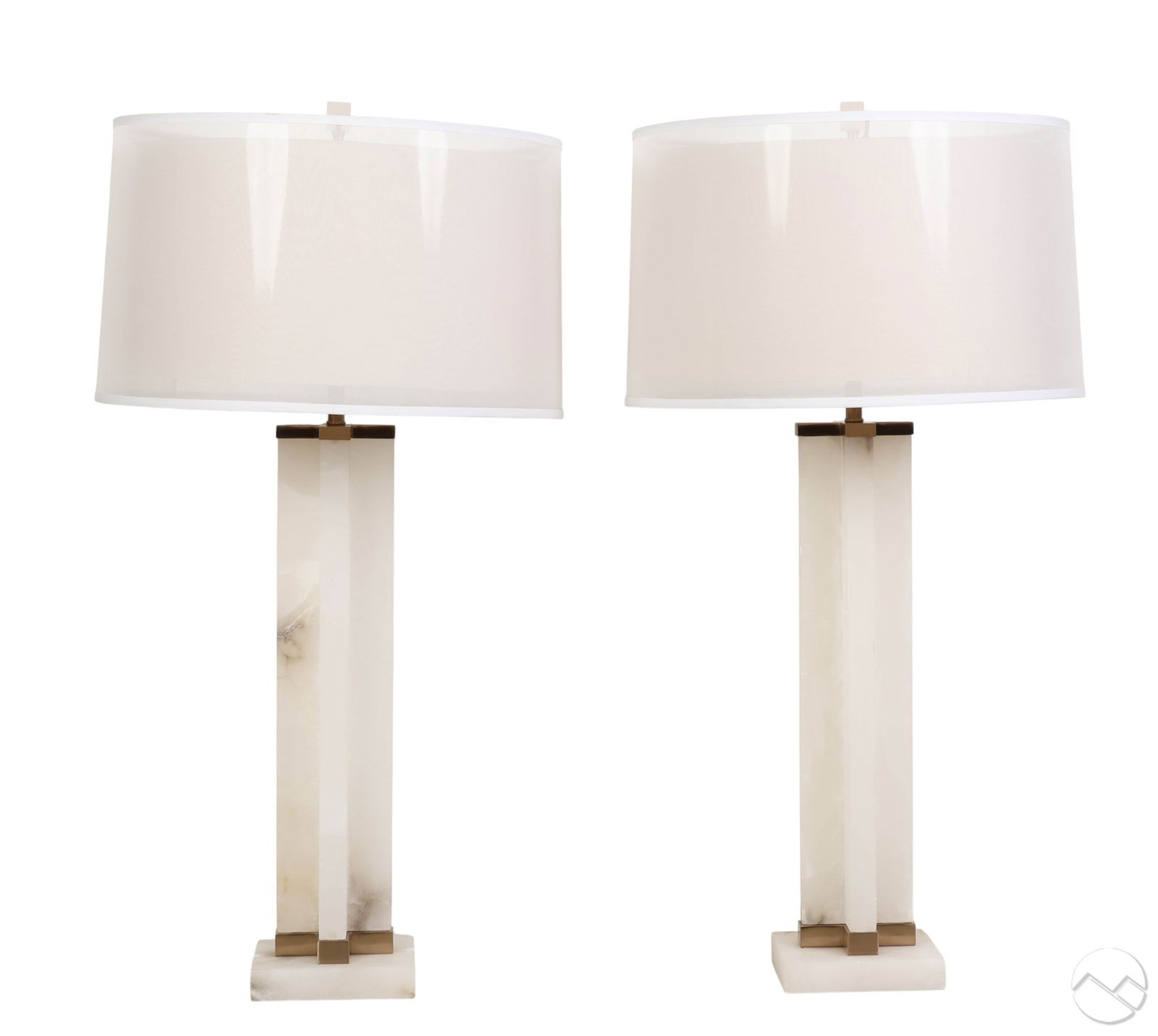 John Richard White Alabaster Table Desk Lamps PAIR (1 of 10)