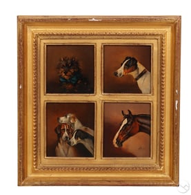 Alfred Wheeler 1851-1932 Animal Portrait Paintings