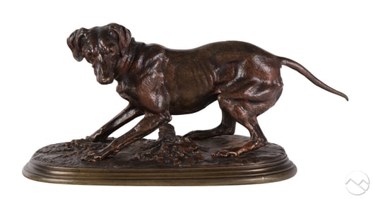 Paul Pierre Jules Mene 1810-1879 Bronze Hound Dog