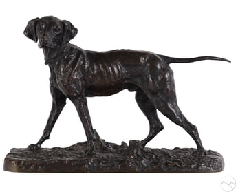 Paul Jules (P.J) Mene 1810-1879 Bronze Pointer Dog