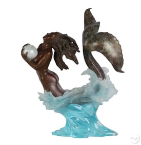 Jeff Hall b.1956 Pearl Diver Mermaid Sculpture