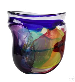 Leon Applebaum b.1945 Studio Art Glass 13" Vase