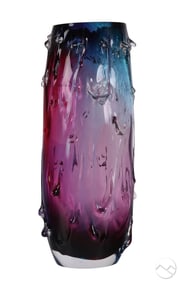 Leon Applebaum Studio Art Glass Cylinder Vase