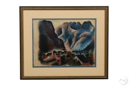 Richard Ziegler 1891-1992 Pastel Valley Landscape