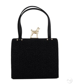 Barry Kieselstein Cord Black Poodle Clasp Handbag