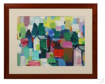 Henry Kallem 1912-1985 Abstract Acrylic Painting