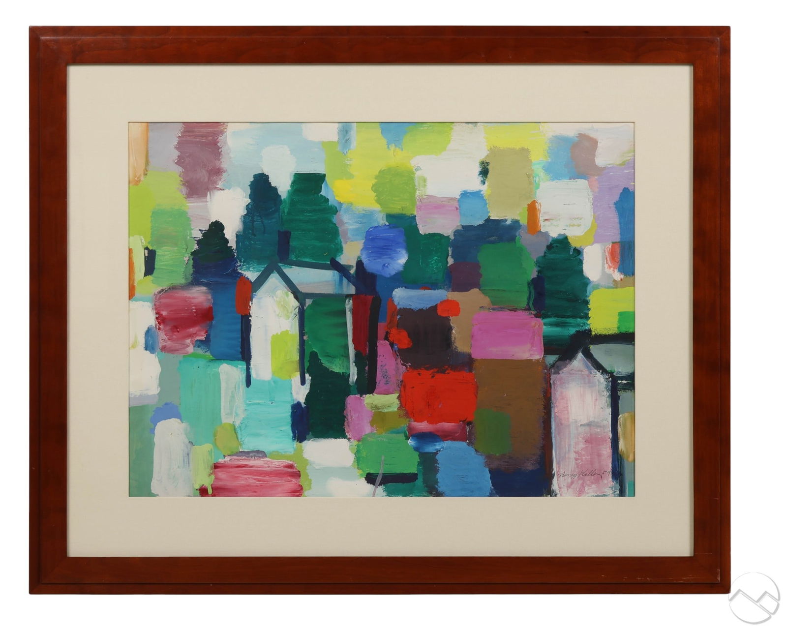 Henry Kallem 1912-1985 Abstract Acrylic Painting (1 of 6)