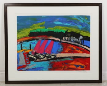 Lucy Barnes Abstract Landscape Gouache Painting
