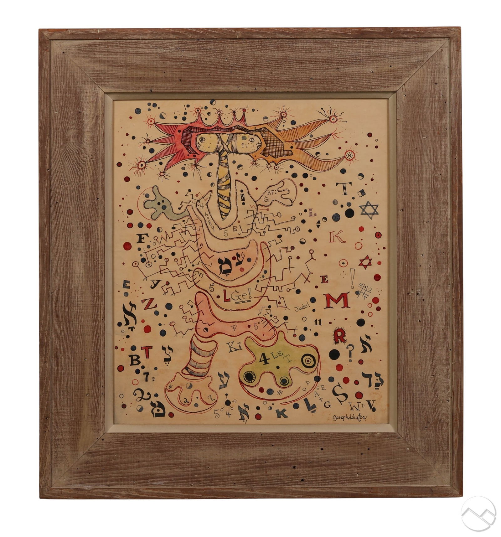 Joseph Winter Watercolor & Ink Outsider Drawing (1 of 6)