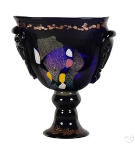 Vasile Loznianu b.1956 Art Glass 24" Chalice Vase