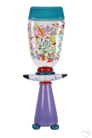 Pizichillo & Gordon 20C Art Glass Totem Floor Vase