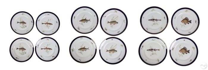 Richard Ginori Porcelain Fish Seafood Plates SET