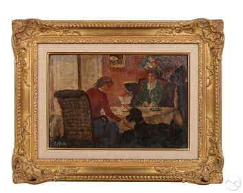 Jean L M Cosson 1887-1956 Interior Scene Painting