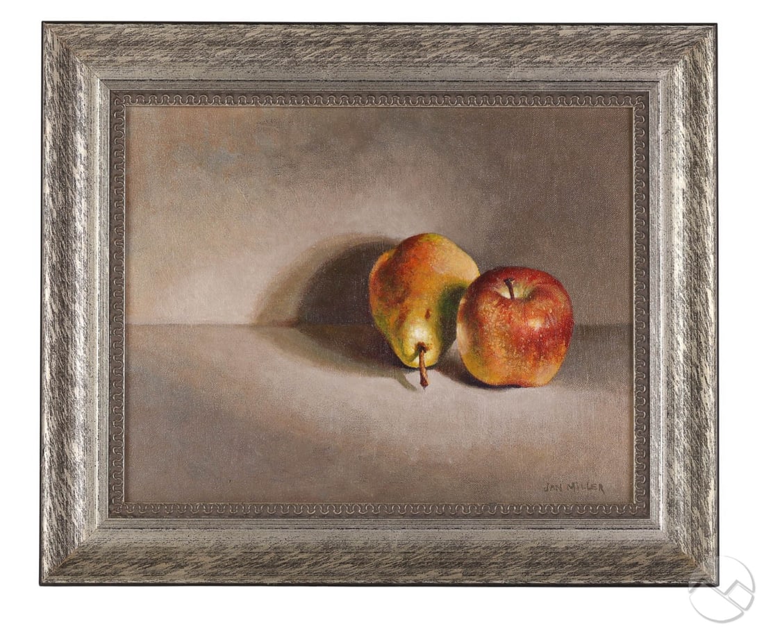 Jan Miller b.1939 Apple & Pear Still Life Painting (1 of 6)