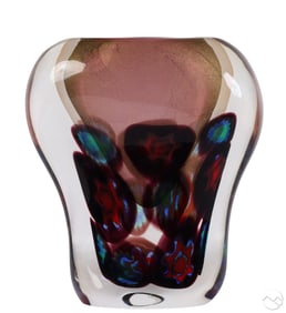Luigi Onesto b.1935 Murano Sommerso Art Glass Vase
