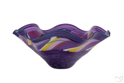 Jody Fine 20C Studio Art Glass Centerpiece Bowl