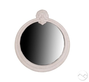 Versace Style Lion Crest Round White Wall Mirror