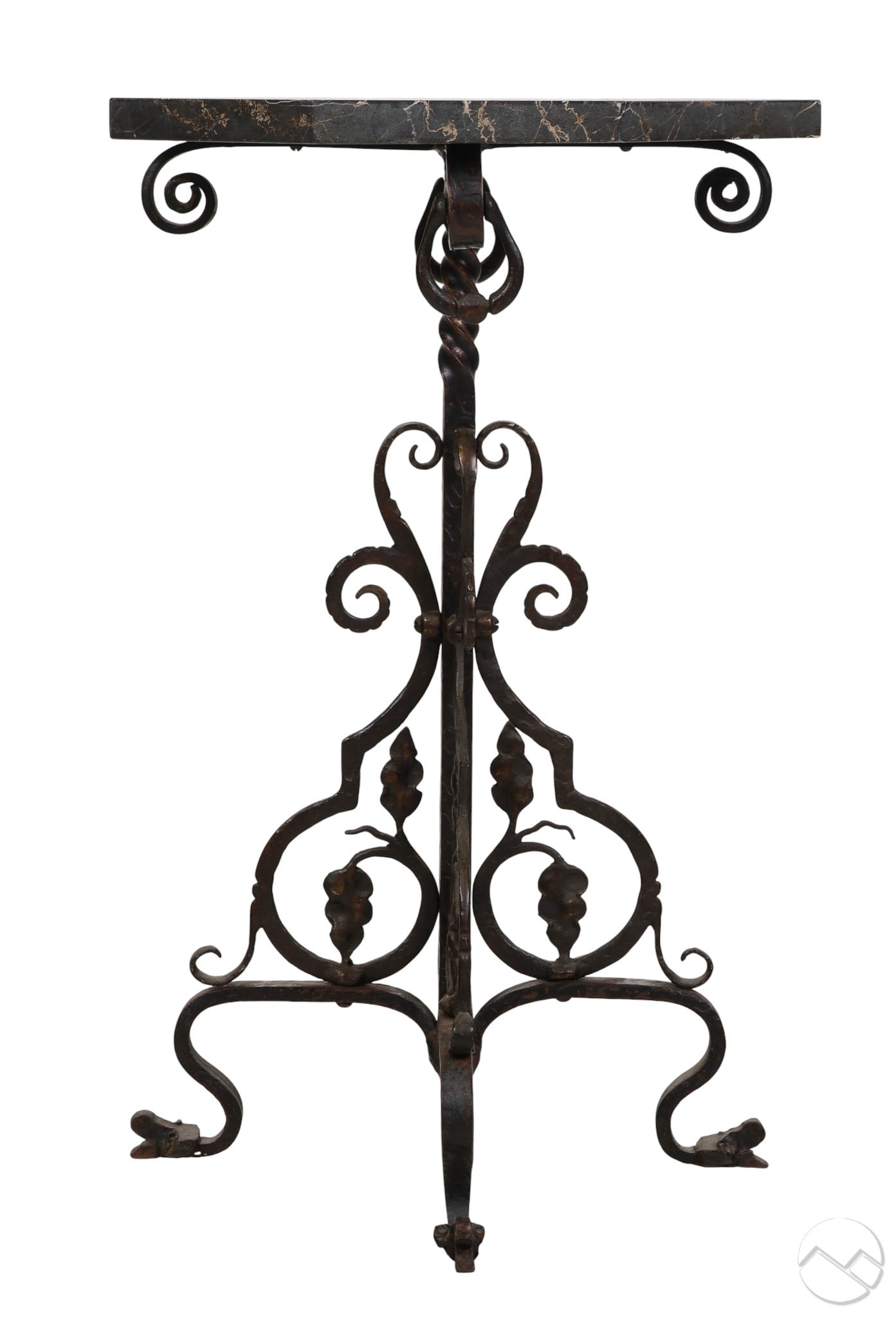 Antique Marble Top Wrought Iron Pedestal Table (1 of 7)