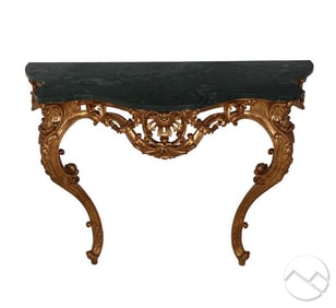 Antique Style Marble Top Console Wall Shelf