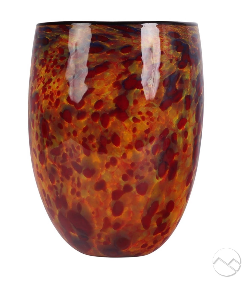 Garry Nash b.1955 Mottled Studio Art Glass Vase (1 of 6)