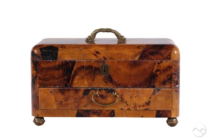 Maitland Smith Coconut Shell Bronze Jewelry Box