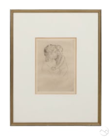 Mary Cassatt 1844-1926 Figural Drypoint Etching