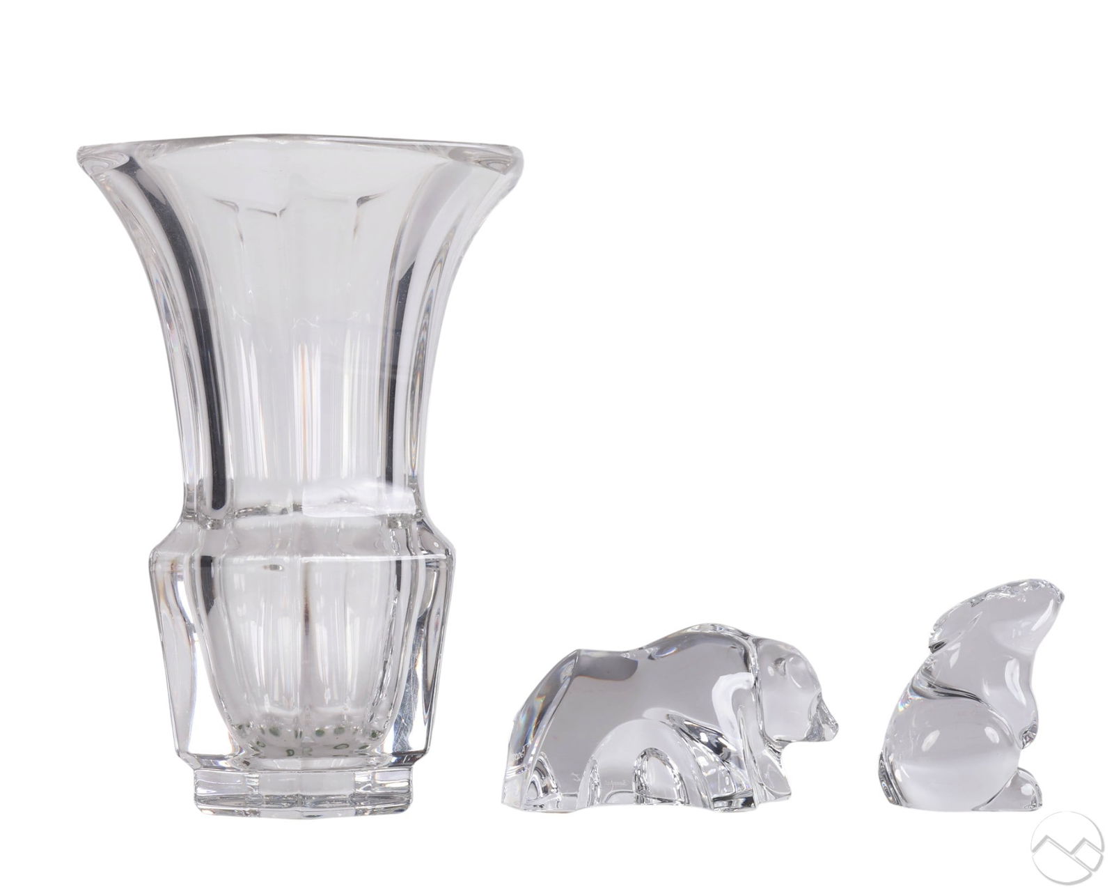 Baccarat Crystal Vase Rabbit Bear Sculpture 3p LOT (1 of 7)
