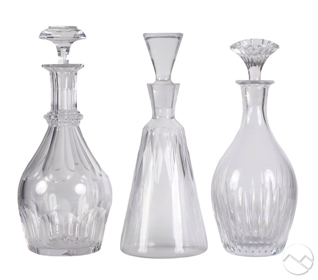 Baccarat French Crystal Liquor Decanters 3pc LOT (1 of 6)