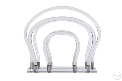 Dorothy Thorpe Lucite & Chrome Magazine Book Rack