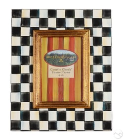 Mackenzie Childs Courtly Check Enamel Photo Frame