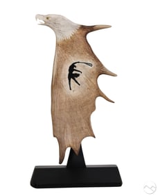 Stan Hill 1921-2003 Carved Antler Eagle Sculpture