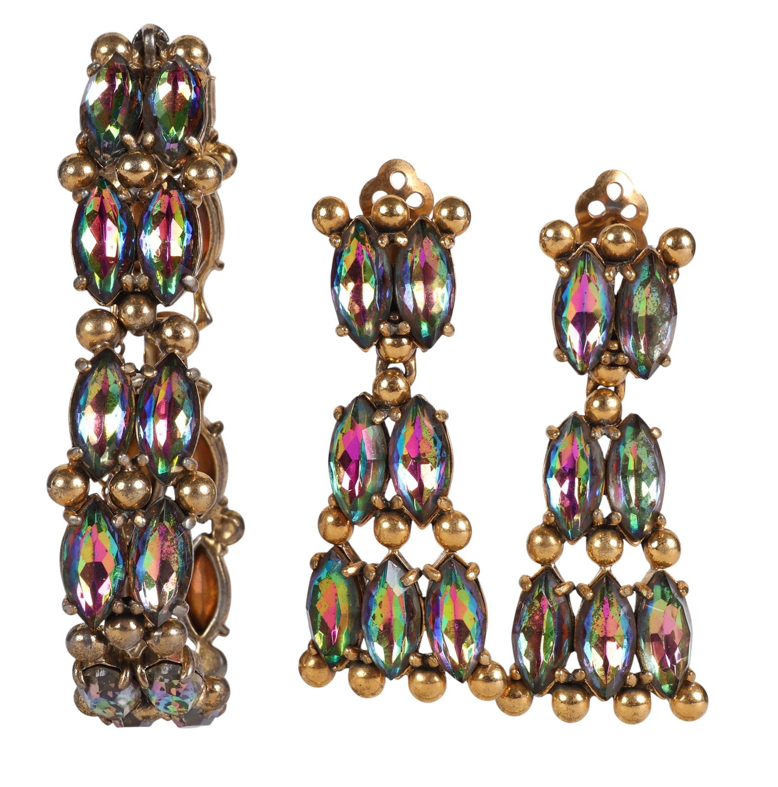 Schiaparelli Watermelon Crystal Bracelet Earrings (1 of 8)