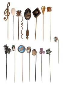 Antique Vintage Gold Gemstone Stickpin Collection