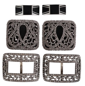 Victorian and Art Deco 1880s-1919 Shoe Buckles LOT