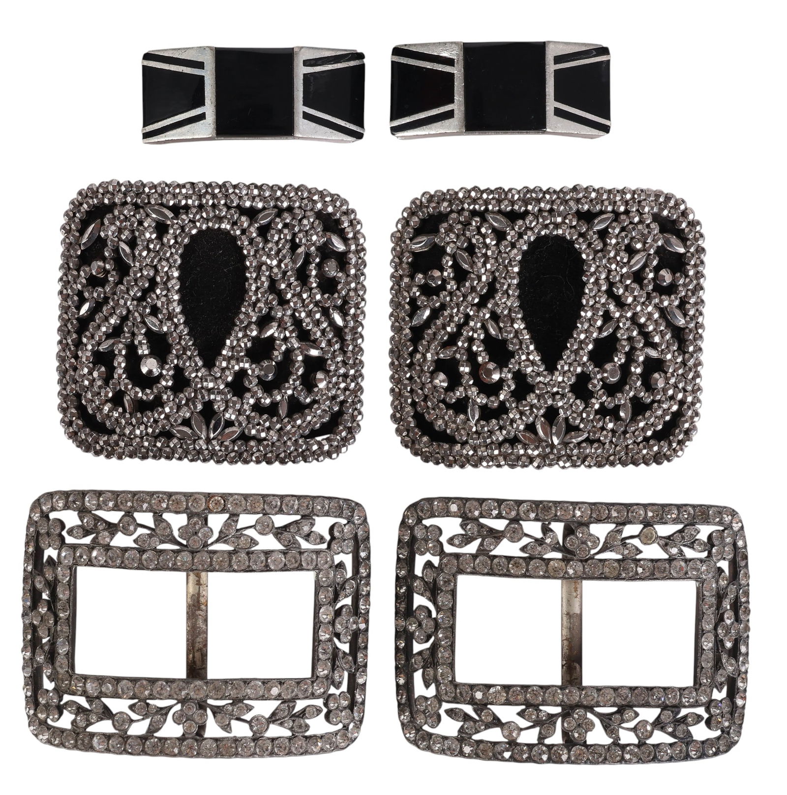 Victorian and Art Deco 1880s-1919 Shoe Buckles LOT (1 of 7)