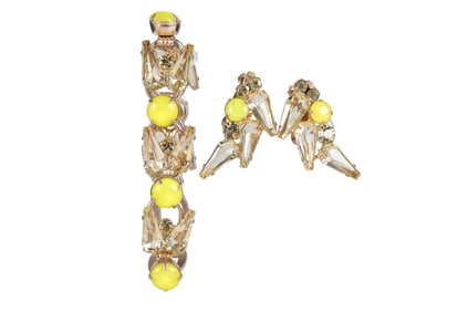 Juliana 1960s Pentagon Stone Bracelet and Earrings