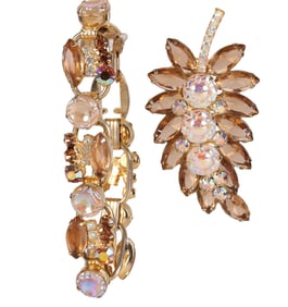 Juliana 1960s AB Crystal Bracelet and Brooch SET