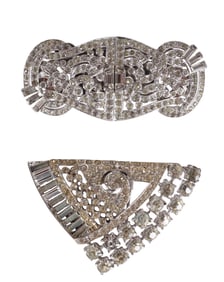 Ciner & CoroCraft 1930s Sterling Crystal Brooches