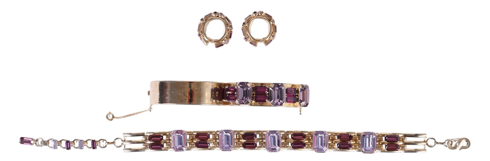Schiaparelli 1950s Color Change Crystal Parure SET (1 of 7)