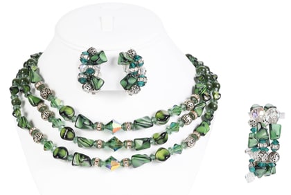 Alice Caviness 1950s Art Glass and Crystal Parure