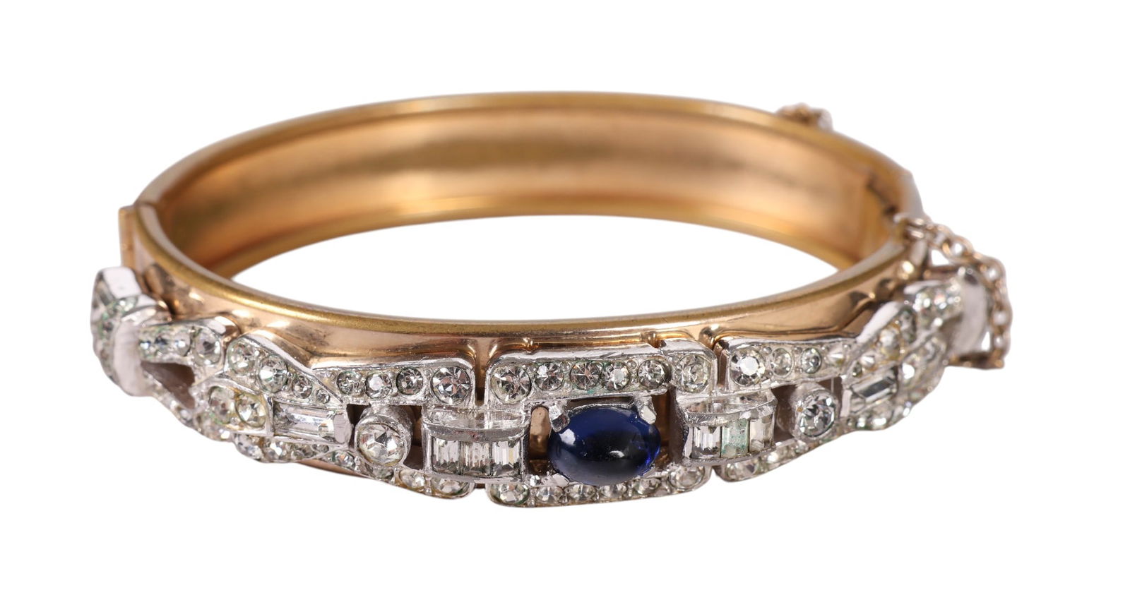 Canadian Art Deco Style Crystal Bangle Bracelet (1 of 8)