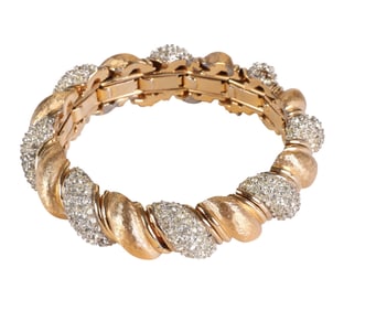Boucher 50s Gold Plated Crystal Expansion Bracelet