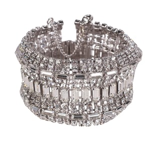 Weiss 1950s Massive Clear Crystal Link Bracelet